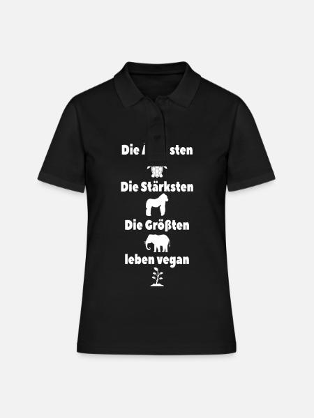 Vegan - Frauen Polo Shirt - Schwarz