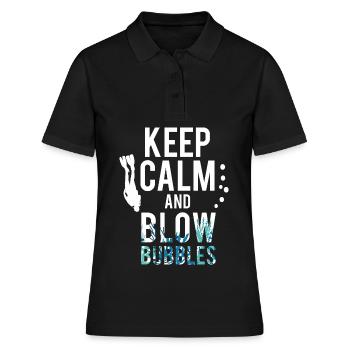 Keep Calm And Blow Bubbles Plongée - Polo Femme - noir - Devant - Ailine (174cm)