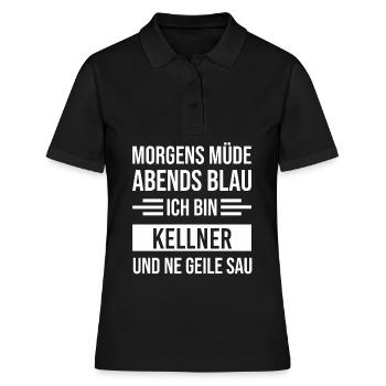 Morgens Müde Abends Blau Kellner - Frauen Polo Shirt - Schwarz - Vorne - Ailine (174cm)