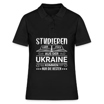 Studieren kann jeder Ukraine ukrainer - Frauen Polo Shirt - Schwarz - Vorne - Ailine (174cm)