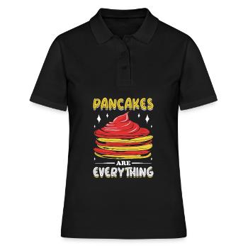 Pancakes are everything - Frauen Polo Shirt - Schwarz - Vorne - Ailine (174cm)