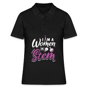 I am a women in STEM - Frauen Polo Shirt - Schwarz - Vorne - Ailine (174cm)