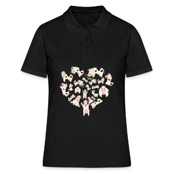 Herz Rinder Kuh - Frauen Polo Shirt - Schwarz - Vorne - Ailine (174cm)
