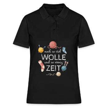 Netter Strickmuster Spruch für Großmütter Geschenk - Frauen Polo Shirt - Schwarz - Vorne - Ailine (174cm)