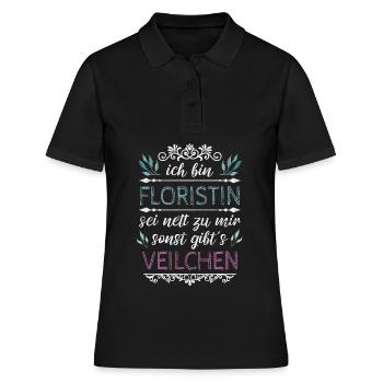 Schöner Floristik Spruch für Gärtnerin Geschenk - Frauen Polo Shirt - Schwarz - Vorne - Ailine (174cm)