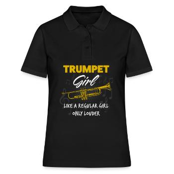 Trompete Mädchen - Frauen Polo Shirt - Schwarz - Vorne - Ailine (174cm)