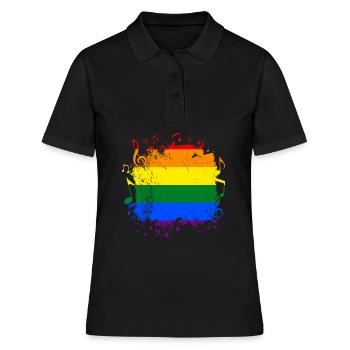 Arc-en-ciel Musique LGBT Gay Pride - Polo Femme - noir - Devant - Ailine (174cm)