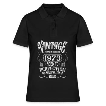 Anniversaire né en 1973 - Polo Femme - noir - Devant - Ailine (174cm)