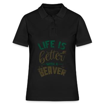 Biber - Frauen Polo Shirt - Schwarz - Vorne - Ailine (174cm)