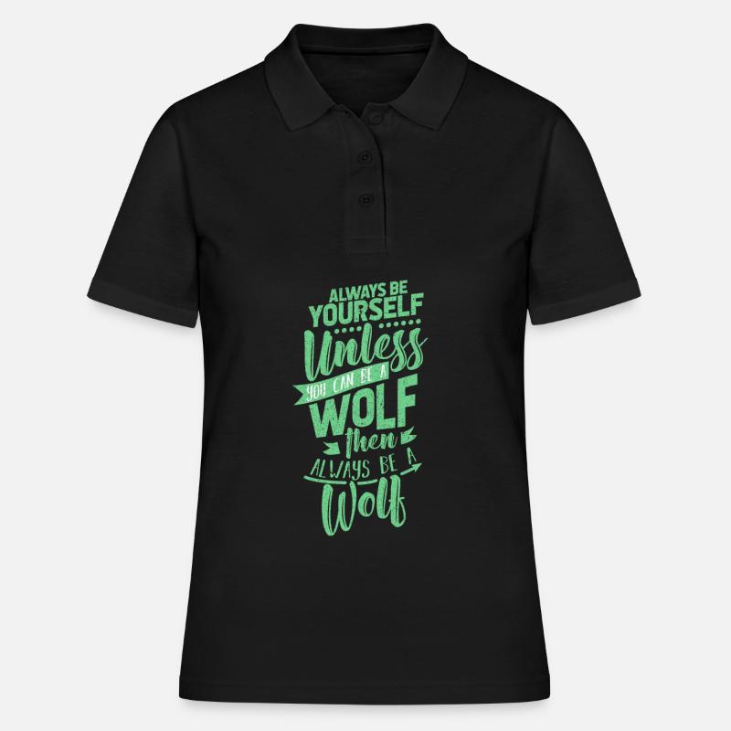 wolf - Women's Polo Shirt - black