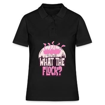 Flamingo - Frauen Polo Shirt - Schwarz - Vorne - Ailine (174cm)