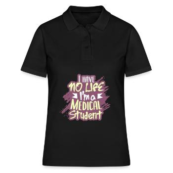 Étudiant en médecine - Polo Femme - noir - Devant - Ailine (174cm)