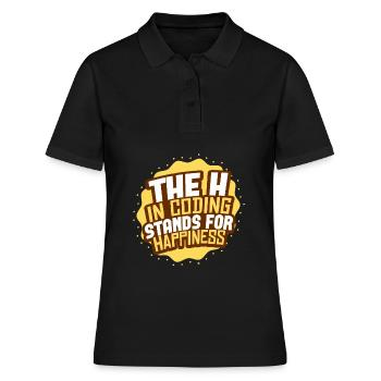 Coding Programmieren - Frauen Polo Shirt - Schwarz - Vorne - Ailine (174cm)