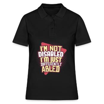 Behinderung Rollstuhl - Frauen Polo Shirt - Schwarz - Vorne - Ailine (174cm)