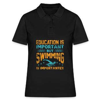 Schwimmen - Frauen Polo Shirt - Schwarz - Vorne - Ailine (174cm)
