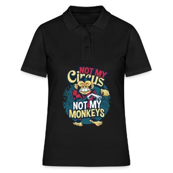 Affe - Frauen Polo Shirt - Schwarz - Vorne - Ailine (174cm)