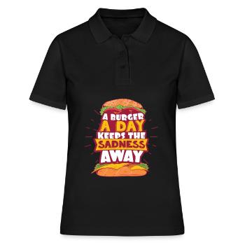 Burger - Frauen Polo Shirt - Schwarz - Vorne - Ailine (174cm)