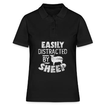 Schafe Hirte Bauer - Frauen Polo Shirt - Schwarz - Vorne - Ailine (174cm)