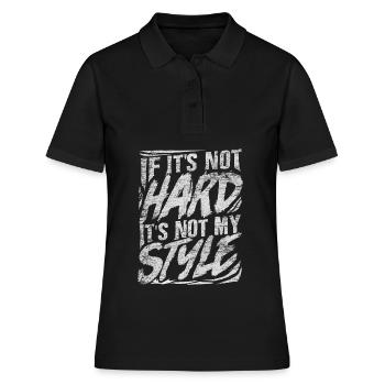 Musique techno hardstyle - Polo Femme - noir - Devant - Ailine (174cm)