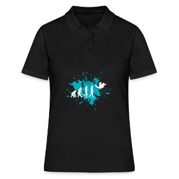 Fallschirmspringen Fallschirm - Frauen Polo Shirt - Schwarz - Vorne - Ailine (174cm)