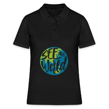 World travel - Women's Polo Shirt - black - Front - Ailine (174cm)
