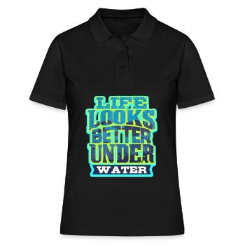 Tauchen Taucher - Frauen Polo Shirt - Schwarz - Vorne - Ailine (174cm)