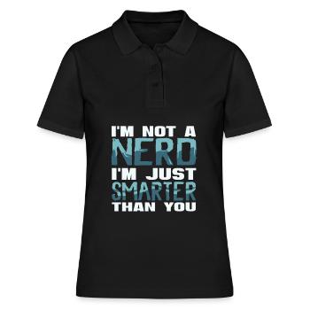 Nerd - Frauen Polo Shirt - Schwarz - Vorne - Ailine (174cm)