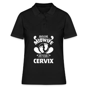 Hebamme - Frauen Polo Shirt - Schwarz - Vorne - Ailine (174cm)