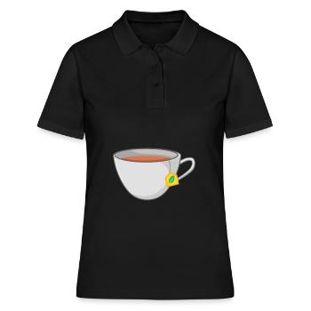 Tee - Frauen Polo Shirt - Schwarz - Vorne - Ailine (174cm)