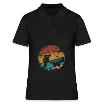 Hunter chasse chien de chasse vintage - Polo Femme - noir - Devant - Ailine (174cm)