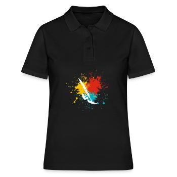 Windsurfen Windsurfer - Frauen Polo Shirt - Schwarz - Vorne - Ailine (174cm)