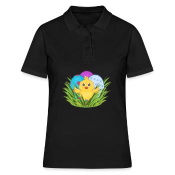 Ostern - Frauen Polo Shirt - Schwarz - Vorne - Ailine (174cm)