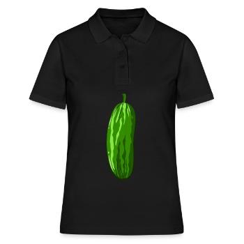 Gurke - Frauen Polo Shirt - Schwarz - Vorne - Ailine (174cm)