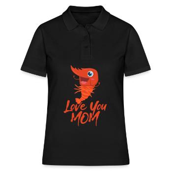 Hab dich lieb Mama - Shrimp - Frauen Polo Shirt - Schwarz - Vorne - Ailine (174cm)