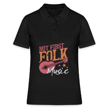 Guitare western musique folk - Polo Femme - noir - Devant - Ailine (174cm)