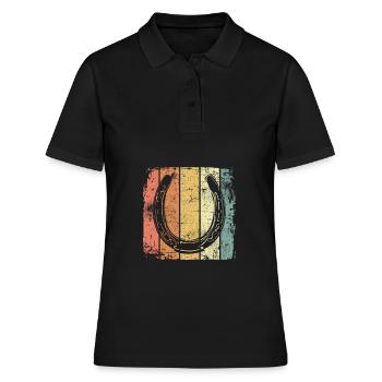 Cheval de fer à cheval vintage - Polo Femme - noir - Devant - Ailine (174cm)