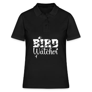 Vögel Beobachten - Frauen Polo Shirt - Schwarz - Vorne - Ailine (174cm)