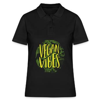 Vegan Veganer - Frauen Polo Shirt - Schwarz - Vorne - Ailine (174cm)