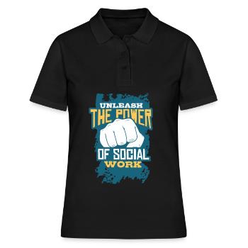Travailleurs sociaux - Polo Femme - noir - Devant - Ailine (174cm)