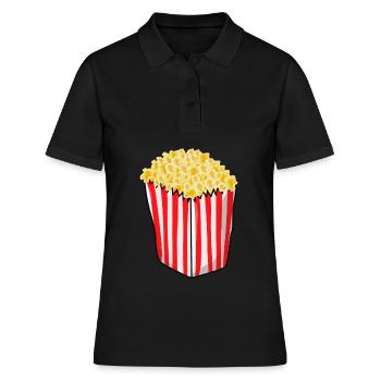 Popcorn - Frauen Polo Shirt - Schwarz - Vorne - Ailine (174cm)