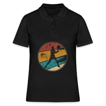 Tennis rétro tennis joueur de tennis - Polo Femme - noir - Devant - Ailine (174cm)