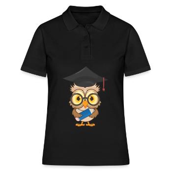 Hibou Fin de l’école - Polo Femme - noir - Devant - Ailine (174cm)