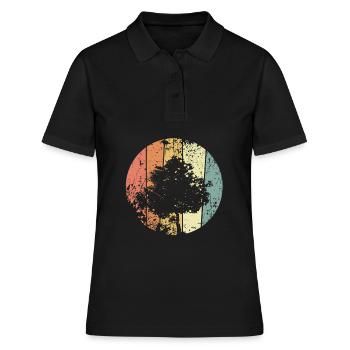 Protection de l’environnement Arbre retro Protection du climat - Polo Femme - noir - Devant - Ailine (174cm)