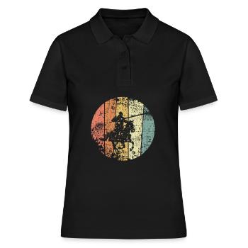 Chevaliers rétro Moyen Âge Cavaliers - Polo Femme - noir - Devant - Ailine (174cm)
