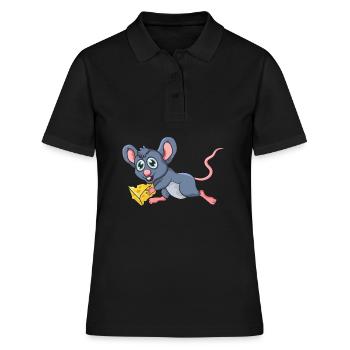 Mouse with cheese - Women's Polo Shirt - black - Front - Ailine (174cm)