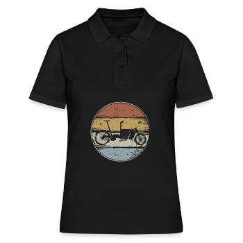 Lastenrad retro Klimaschutz Transport - Frauen Polo Shirt - Schwarz - Vorne - Ailine (174cm)