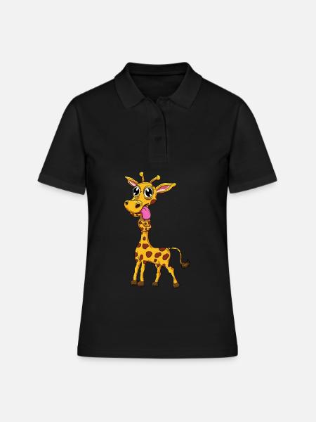 Girafe drôle - Polo Femme - noir