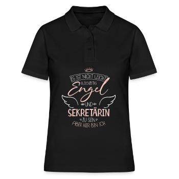 Secrétaire - Polo Femme - noir - Devant - Ailine (174cm)