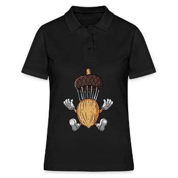 Fallschirm Eichel Eiche Baum - Frauen Polo Shirt - Schwarz - Vorne - Ailine (174cm)