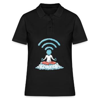 Ordinateur Nerd WiFi - Polo Femme - noir - Devant - Ailine (174cm)